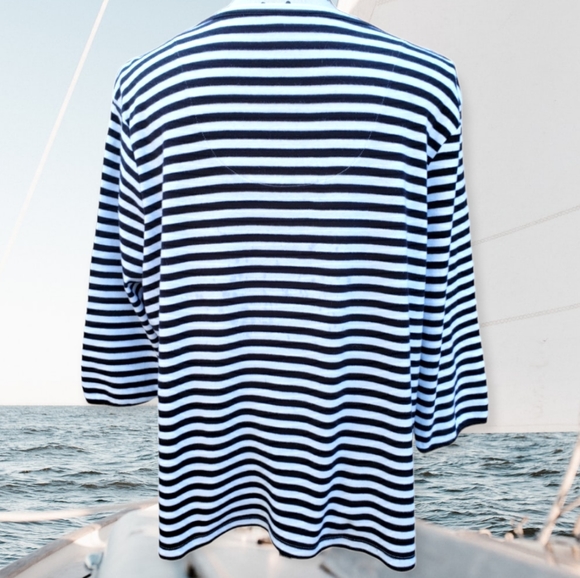 Womens Westbound Blk/Wht Striped Top - Picture 3 of 7